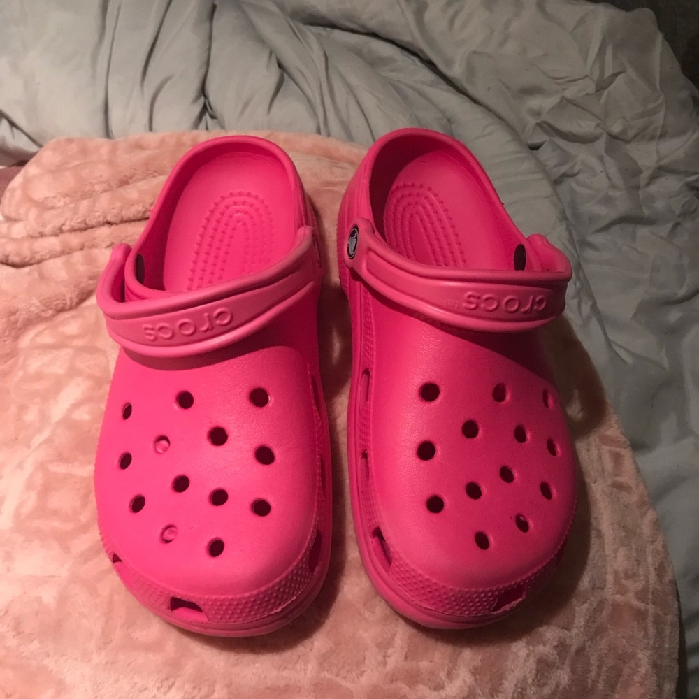 Hot pink crocs